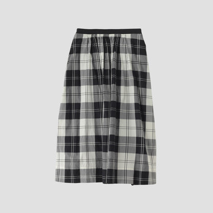 MONO CHECK SILK COTTON SKIRT