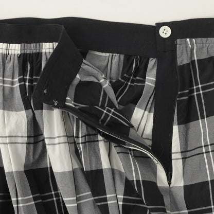 MONO CHECK SILK COTTON SKIRT
