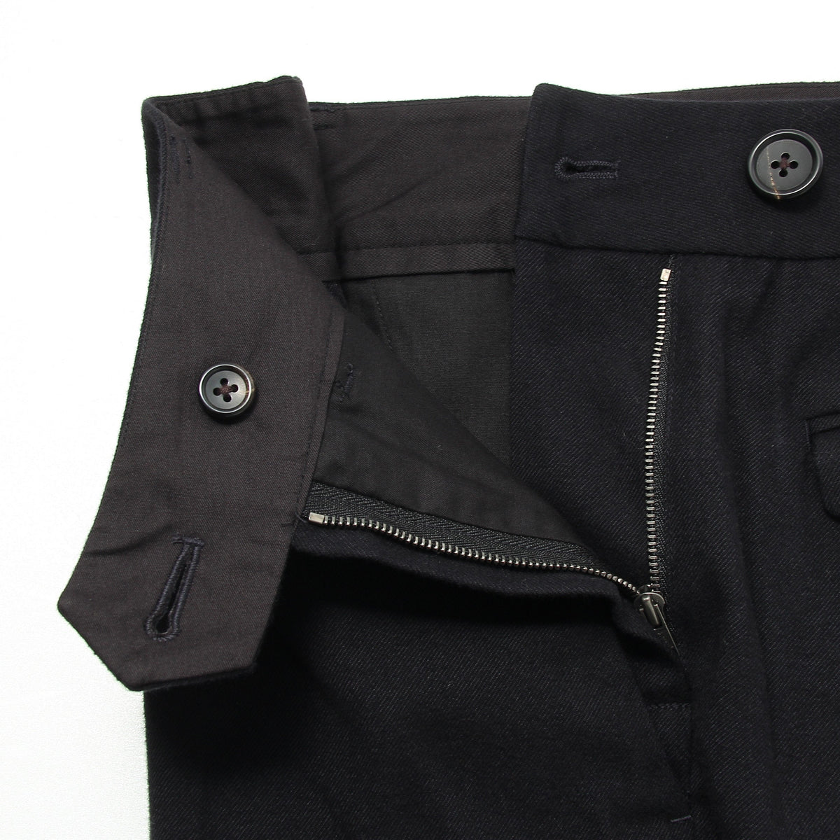 BRUSHED COTTON WOOL TROUSERS