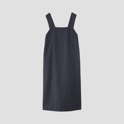 COTTON LINEN SILK POPLIN DRESS