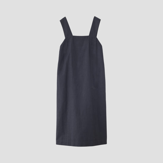 COTTON LINEN SILK POPLIN DRESS