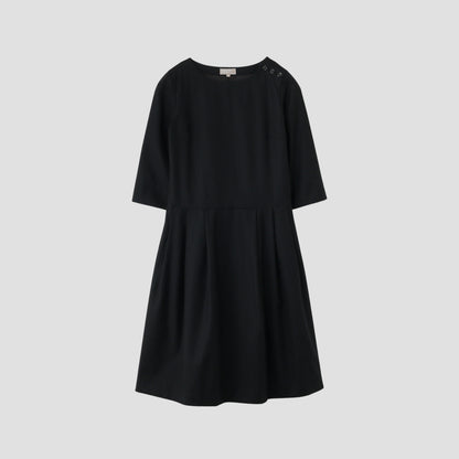 BLACK FLANNEL DRESS