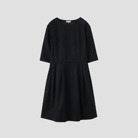 BLACK FLANNEL DRESS
