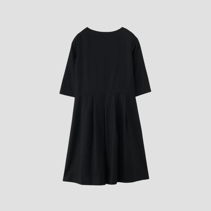 BLACK FLANNEL DRESS