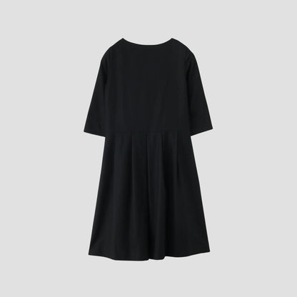 BLACK FLANNEL DRESS