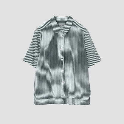 BOLD STRIPE COTTON SILK SHIRT