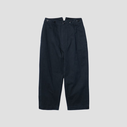 WASHED COMPACT COTTON TROUSERS