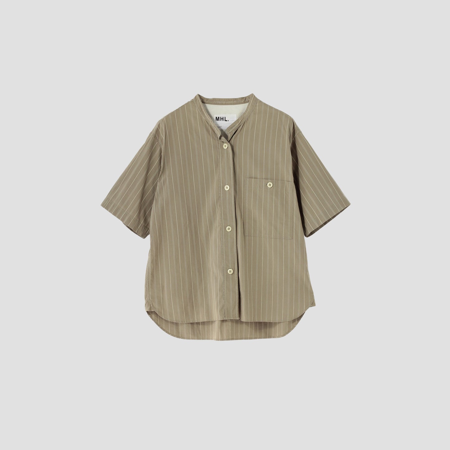 GRAPHIC STRIPE COTTON RAMIE SHIRT