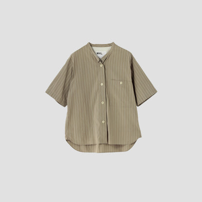 GRAPHIC STRIPE COTTON RAMIE SHIRT