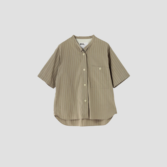 GRAPHIC STRIPE COTTON RAMIE SHIRT