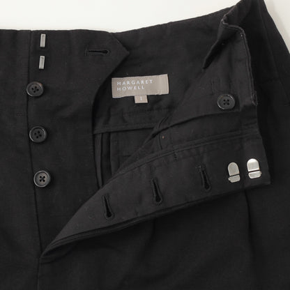 COTTON LINEN CANVAS TROUSERS