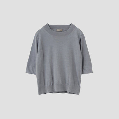 RAMIE COTTON DEEP RIB T SHIRT KNIT