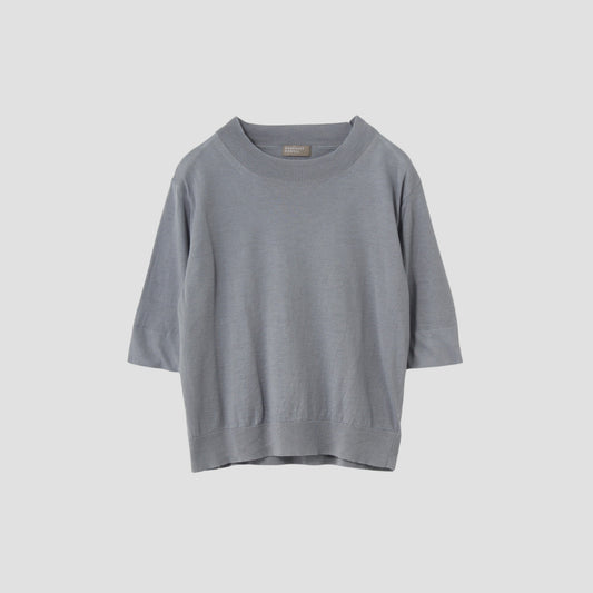 RAMIE COTTON DEEP RIB T SHIRT KNIT