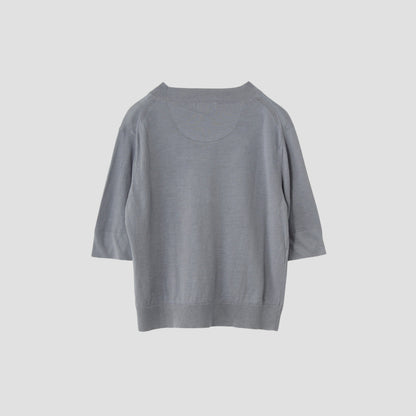 RAMIE COTTON DEEP RIB T SHIRT KNIT