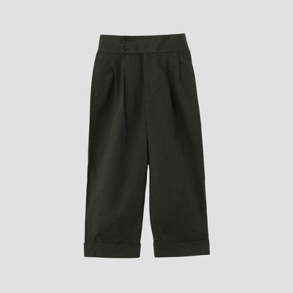 BRUSHED COTTON LINEN TROUSERS