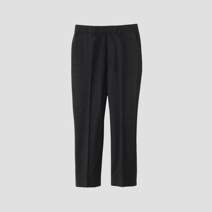 LARGE CHECK WOOL COTTON TROUSERS