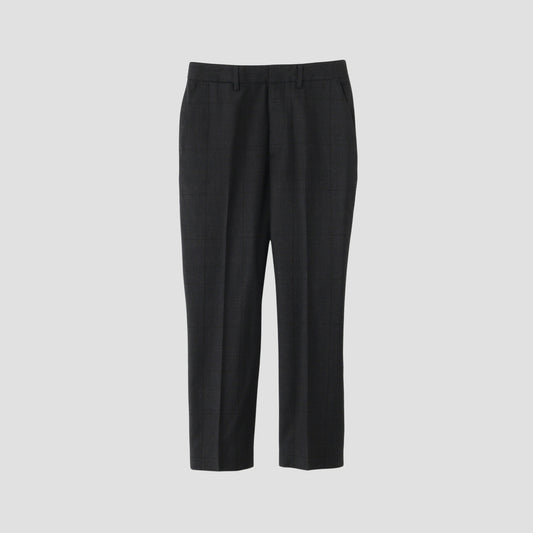LARGE CHECK WOOL COTTON TROUSERS