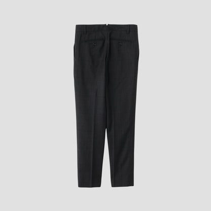 LARGE CHECK WOOL COTTON TROUSERS