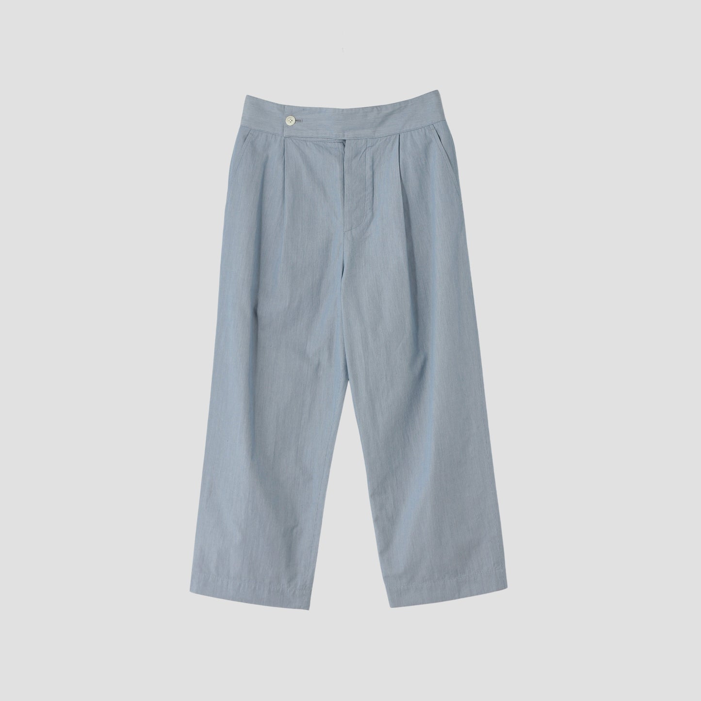 HAIRLINE STRIPE COTTON TROUSERS