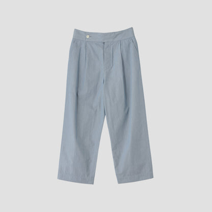 HAIRLINE STRIPE COTTON TROUSERS