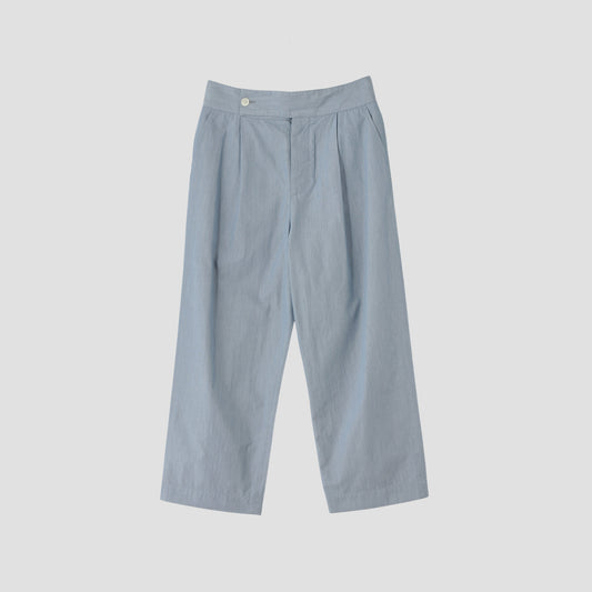 HAIRLINE STRIPE COTTON TROUSERS