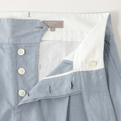HAIRLINE STRIPE COTTON TROUSERS