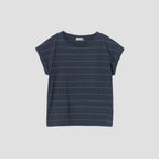 COTTON STRIPE SLOUCHY T SHIRT JERSEY