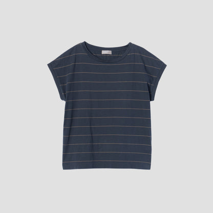 COTTON STRIPE SLOUCHY T SHIRT JERSEY