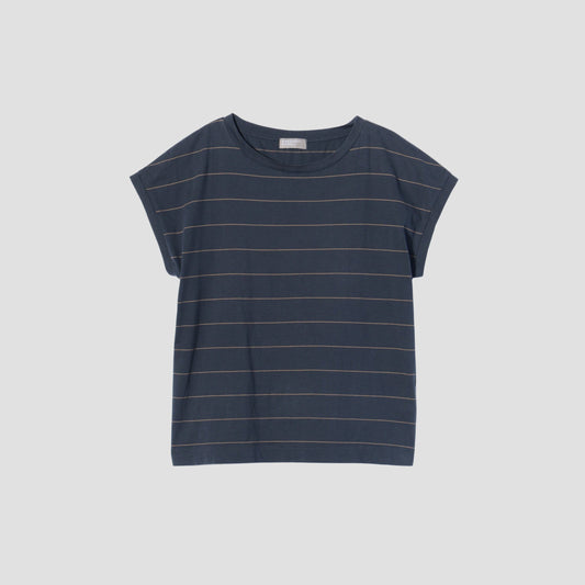 COTTON STRIPE SLOUCHY T SHIRT JERSEY