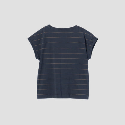 COTTON STRIPE SLOUCHY T SHIRT JERSEY