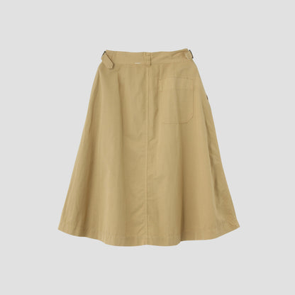 COTTON LINEN TOUGH POPLIN SKIRT
