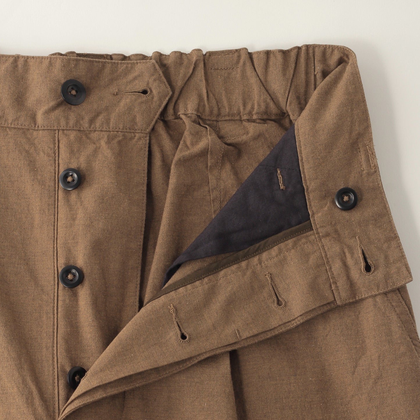 OVERDYE MELANGE COTTON LINEN TROUSERS