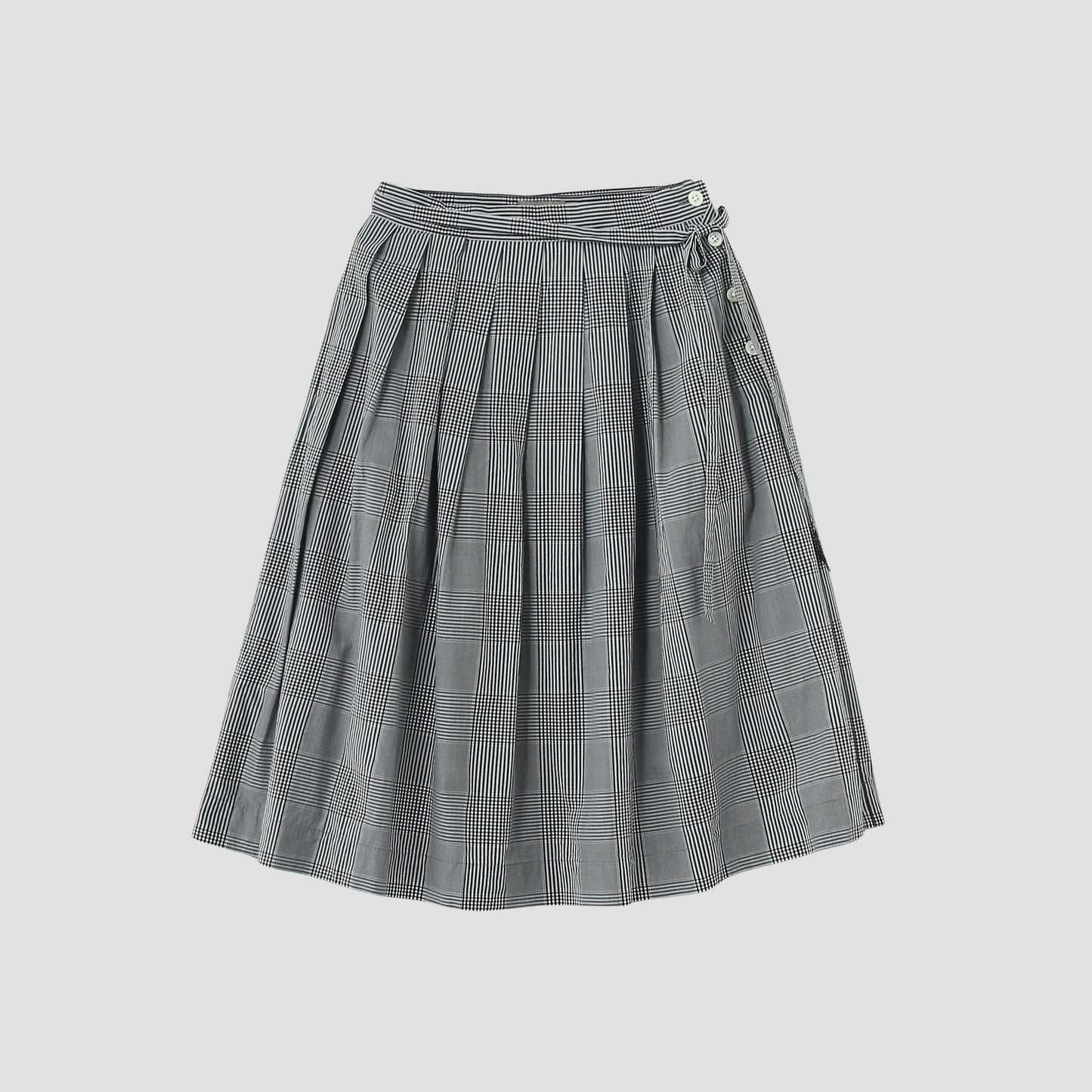 GINGHAM OVERCHECK COTTON SKIRT