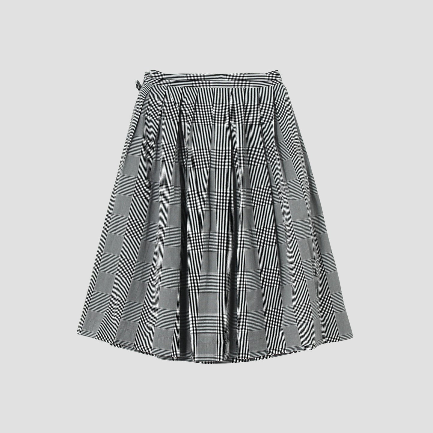 GINGHAM OVERCHECK COTTON SKIRT