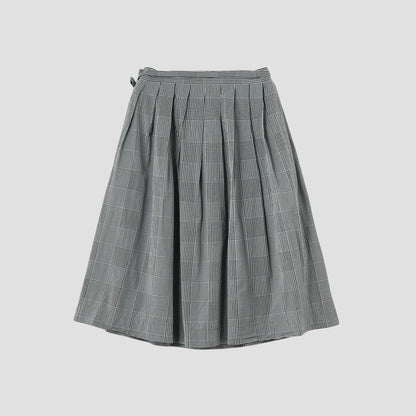 GINGHAM OVERCHECK COTTON SKIRT