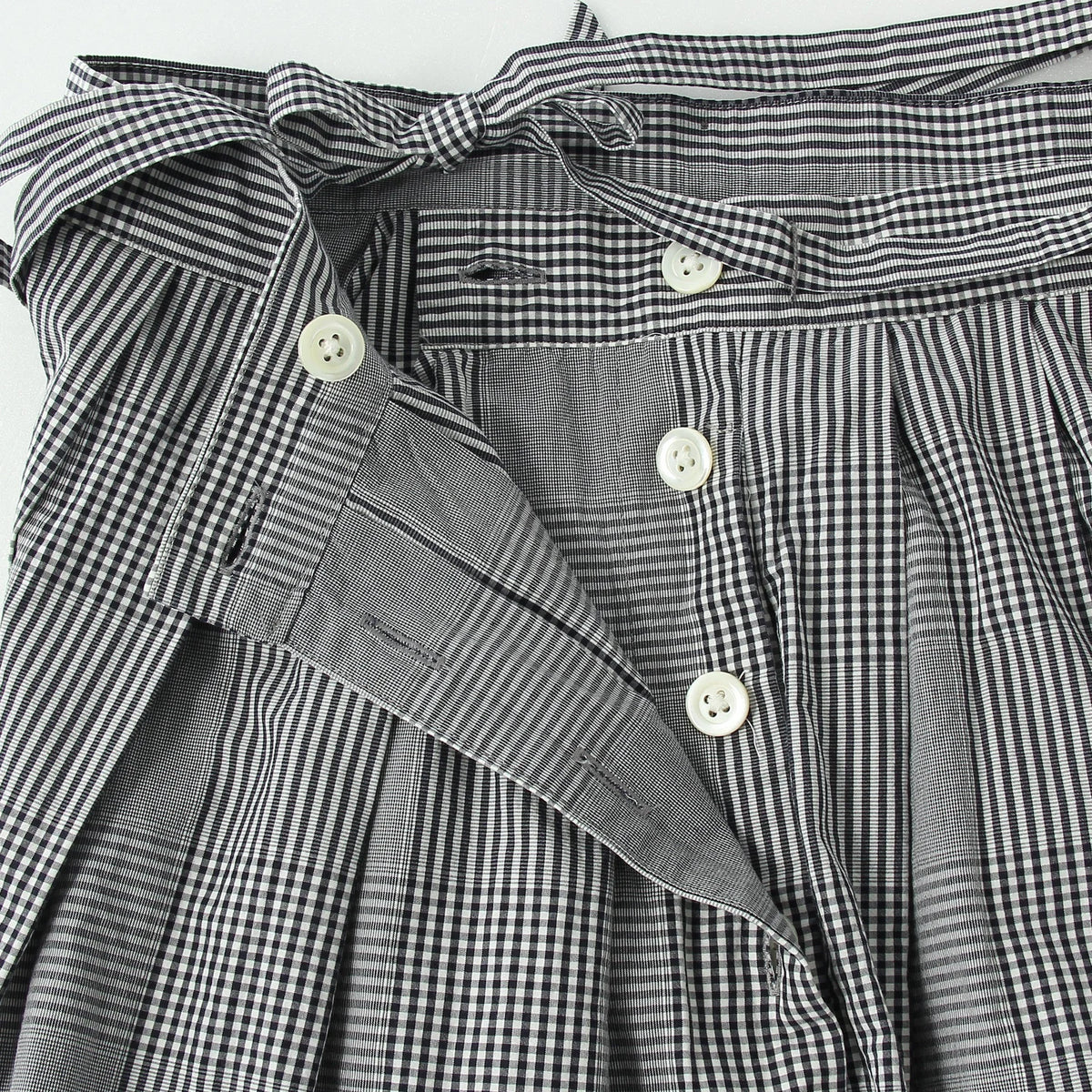 GINGHAM OVERCHECK COTTON SKIRT
