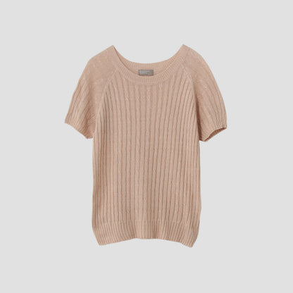 LINEN COTTON CABLE KNIT