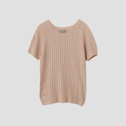 LINEN COTTON CABLE KNIT