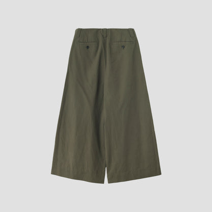 PLAIN WEAVE COTTON LINEN TROUSERS