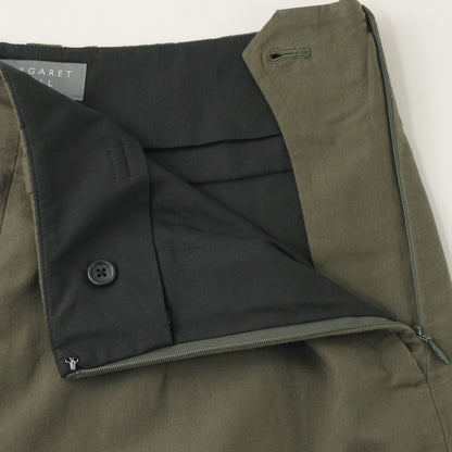PLAIN WEAVE COTTON LINEN TROUSERS