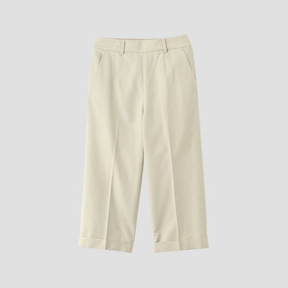 BRUSHED COTTON WOOL TROUSERS
