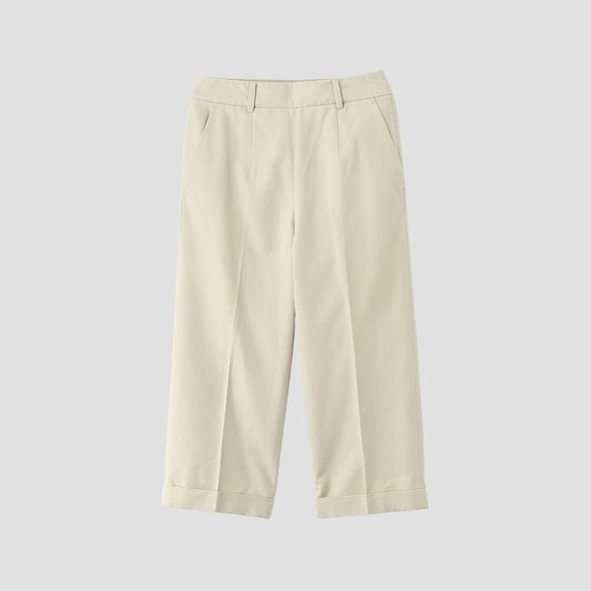 BRUSHED COTTON WOOL TROUSERS