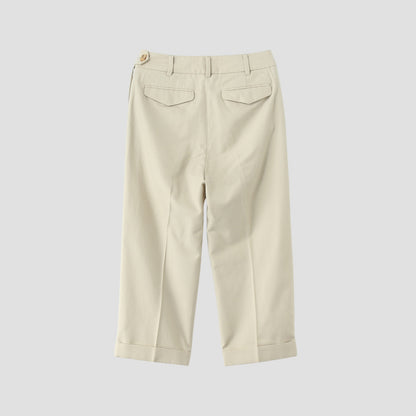 BRUSHED COTTON WOOL TROUSERS