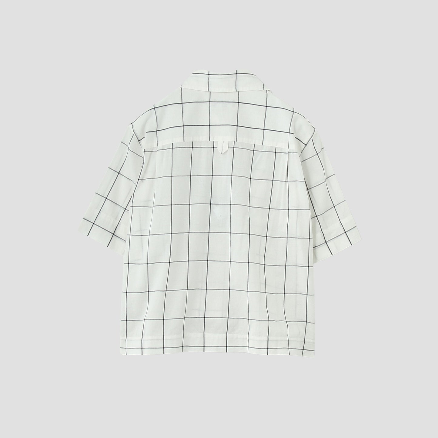 WINDOWPANE CHECK COTTON LINEN SHIRT