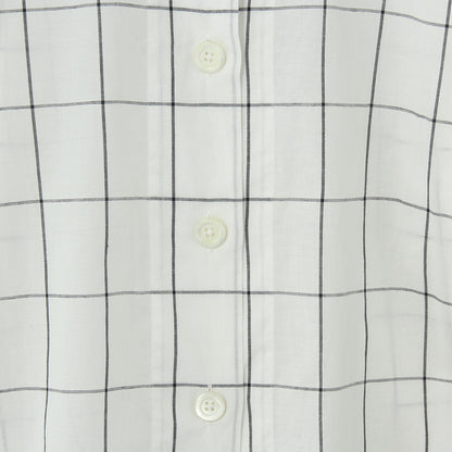 WINDOWPANE CHECK COTTON LINEN SHIRT