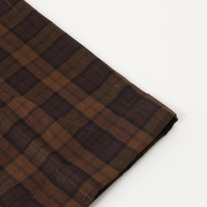 CHECK WOOL LINEN BLEND TROUSERS