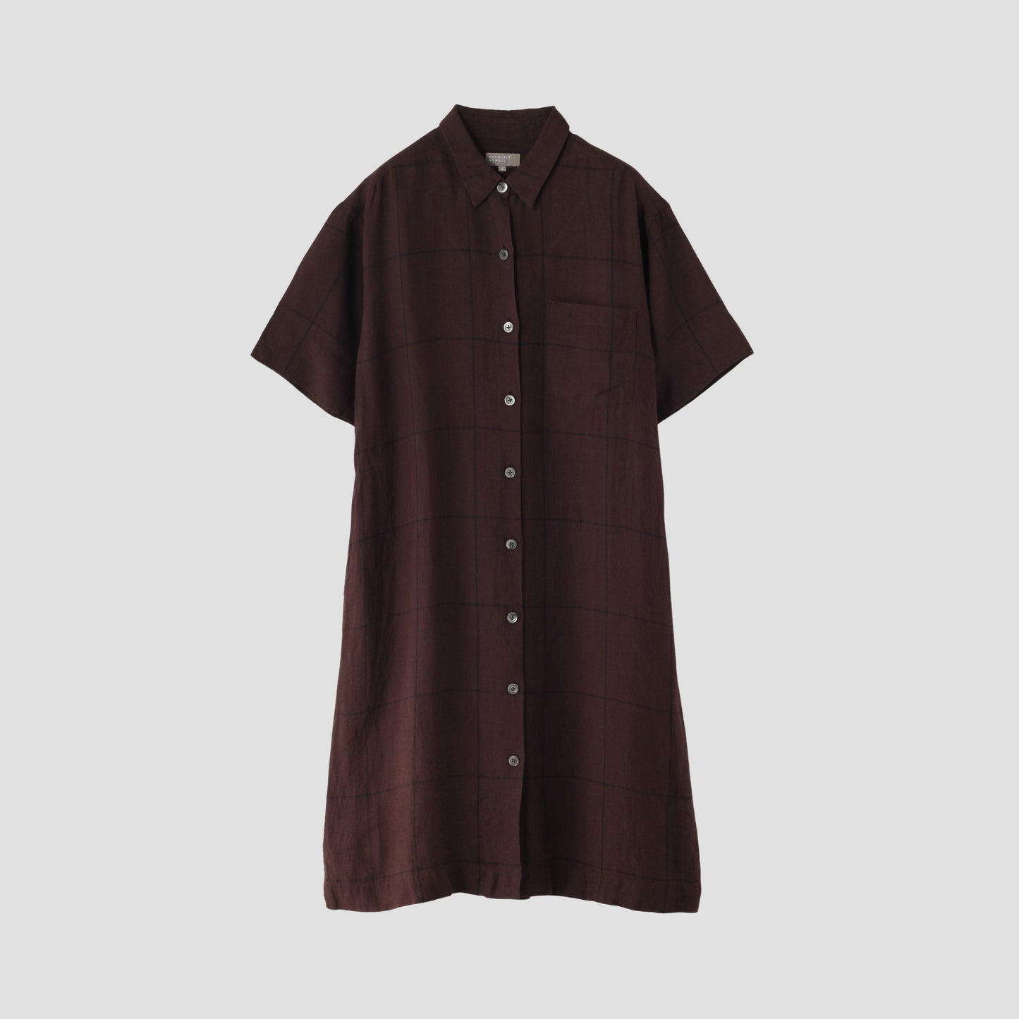 LARGE WINDOWPANE LINEN DRESS