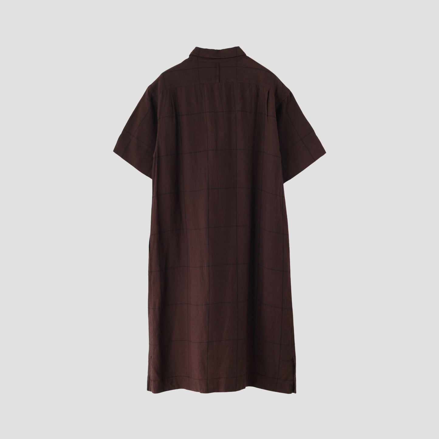 LARGE WINDOWPANE LINEN DRESS