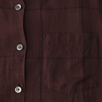 LARGE WINDOWPANE LINEN DRESS