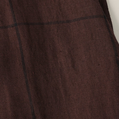 LARGE WINDOWPANE LINEN DRESS